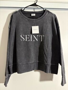 SEINT Women’s Black Logo Crewneck Sweatshirt